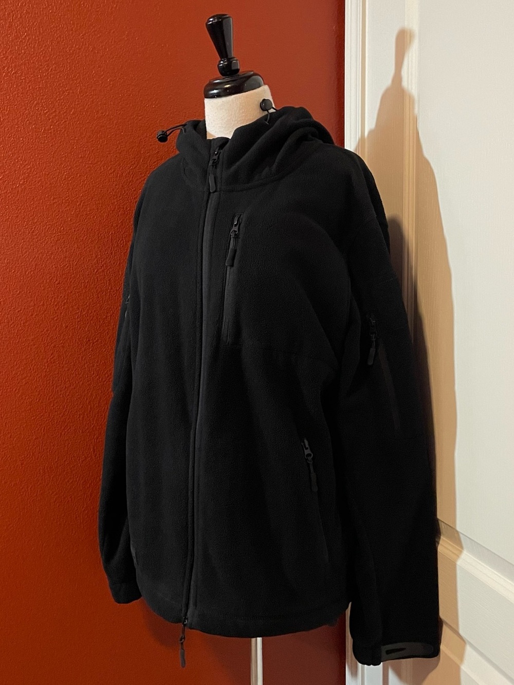 Baerskin Men’s Tactical 4.0 Black Fleece Full Zip Hooded Gorpcore Hoodie Jacket